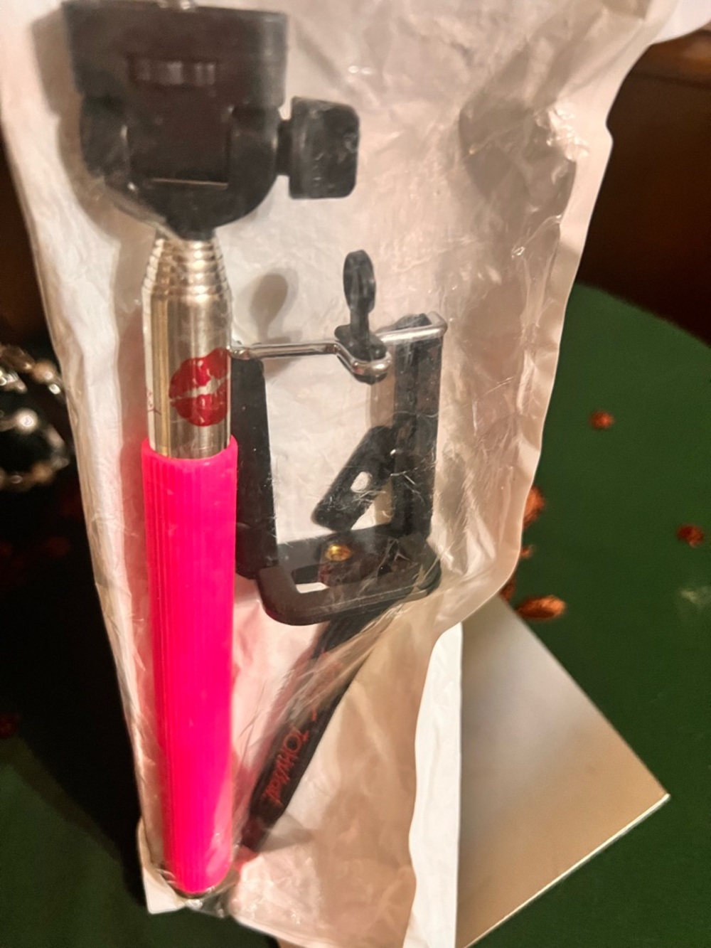 Betsy Johnson Pink Selfie Stick with Phone Mount